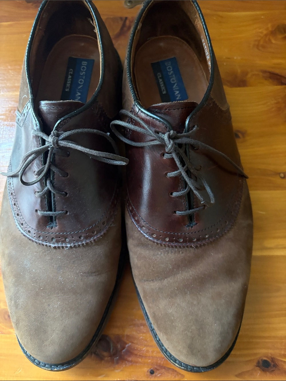 Bostonian Two-Tone Brown Suede and Leather  Men's Oxfords Mens 10.5 M